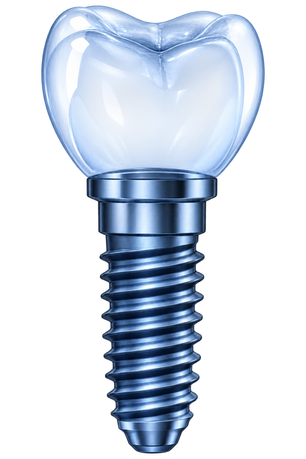 Glowing dental implant illustration